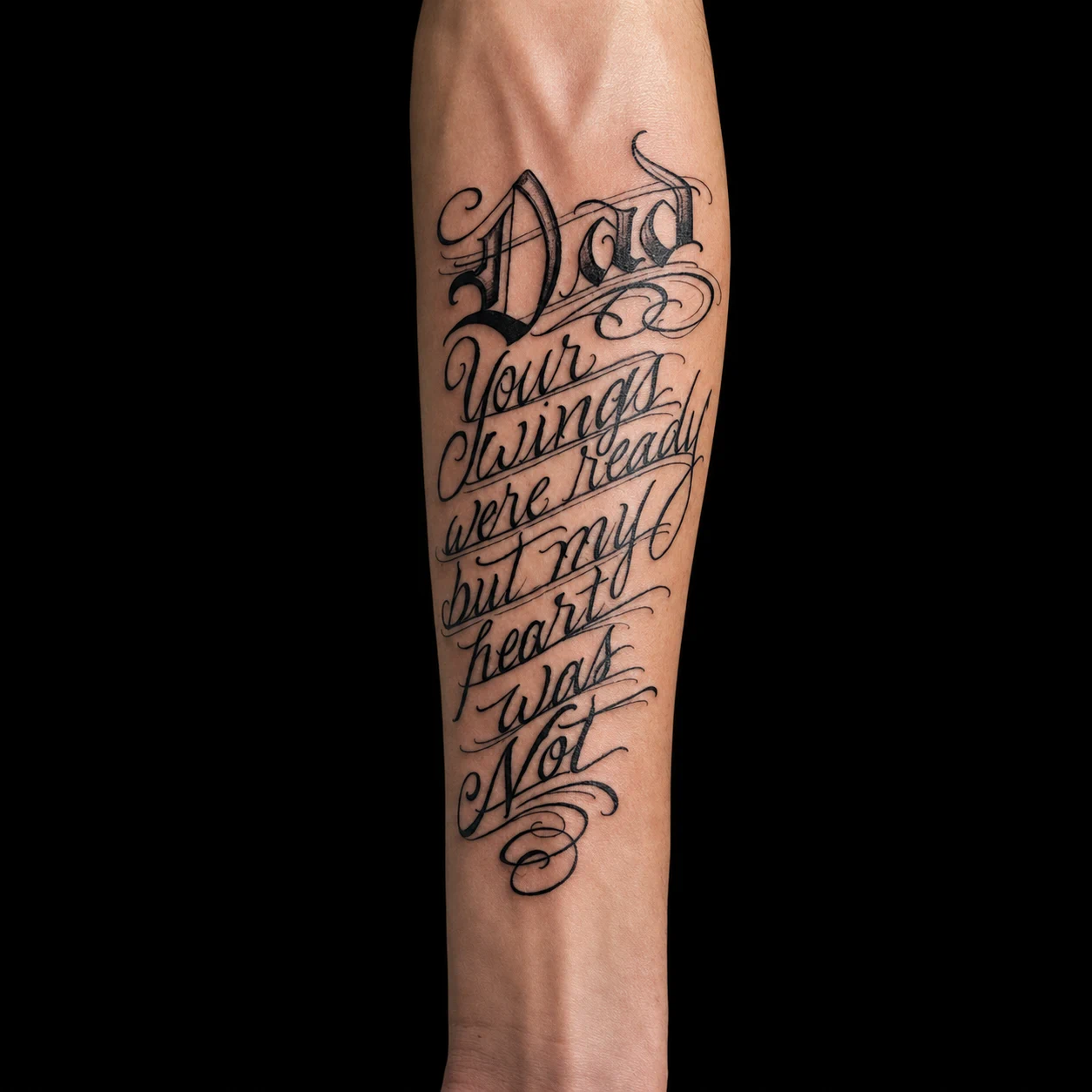Dad memorial lettering tattoo