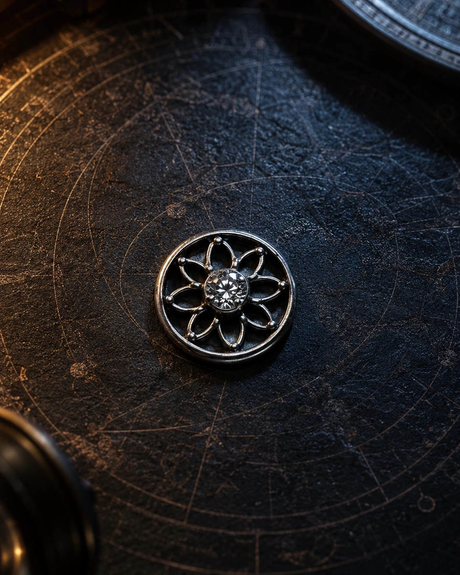 Celestial floral medallion piercing jewelry