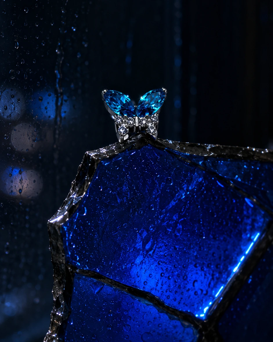 Midnight blue butterfly piercing jewelry