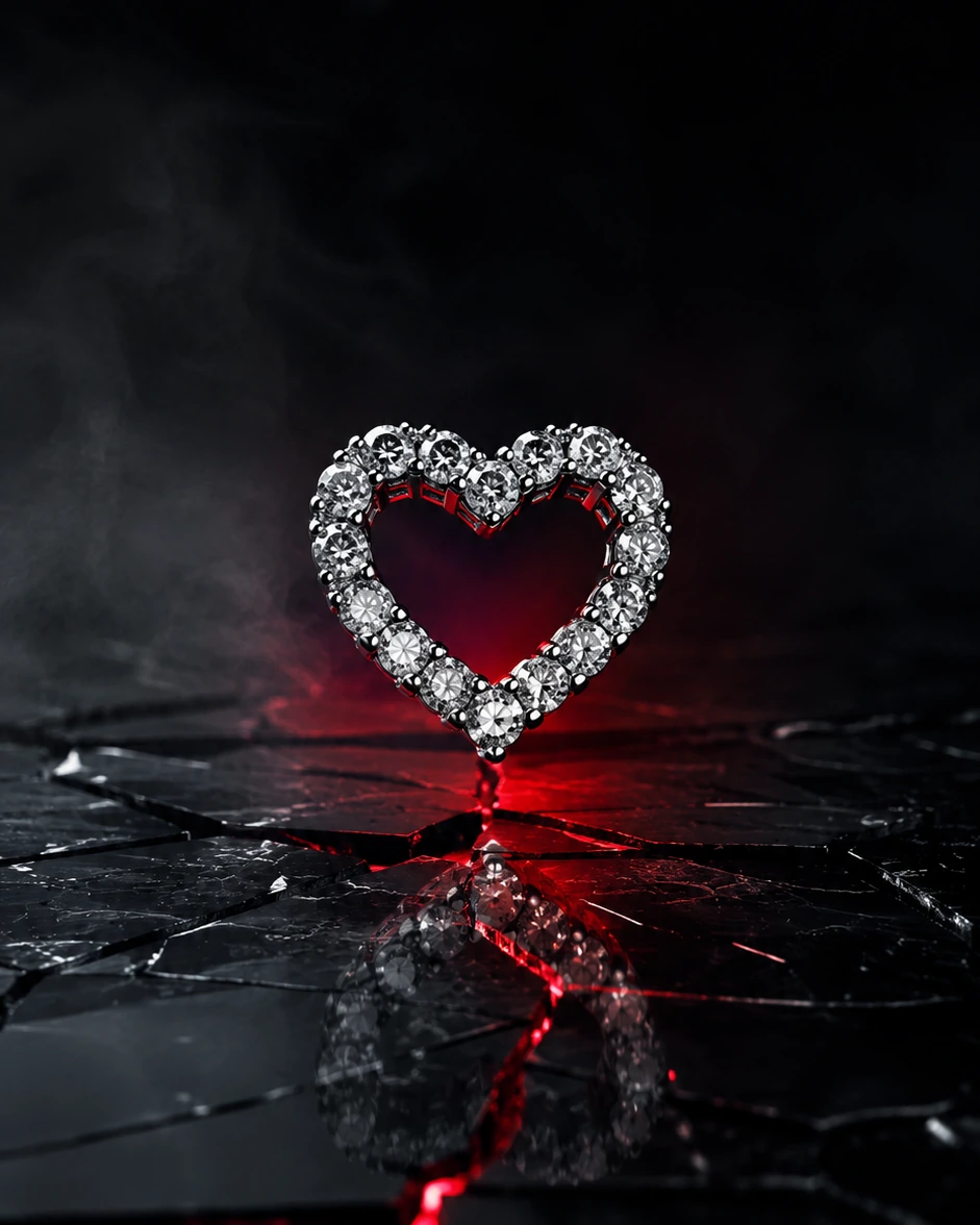 Crimson open-heart piercing jewelry