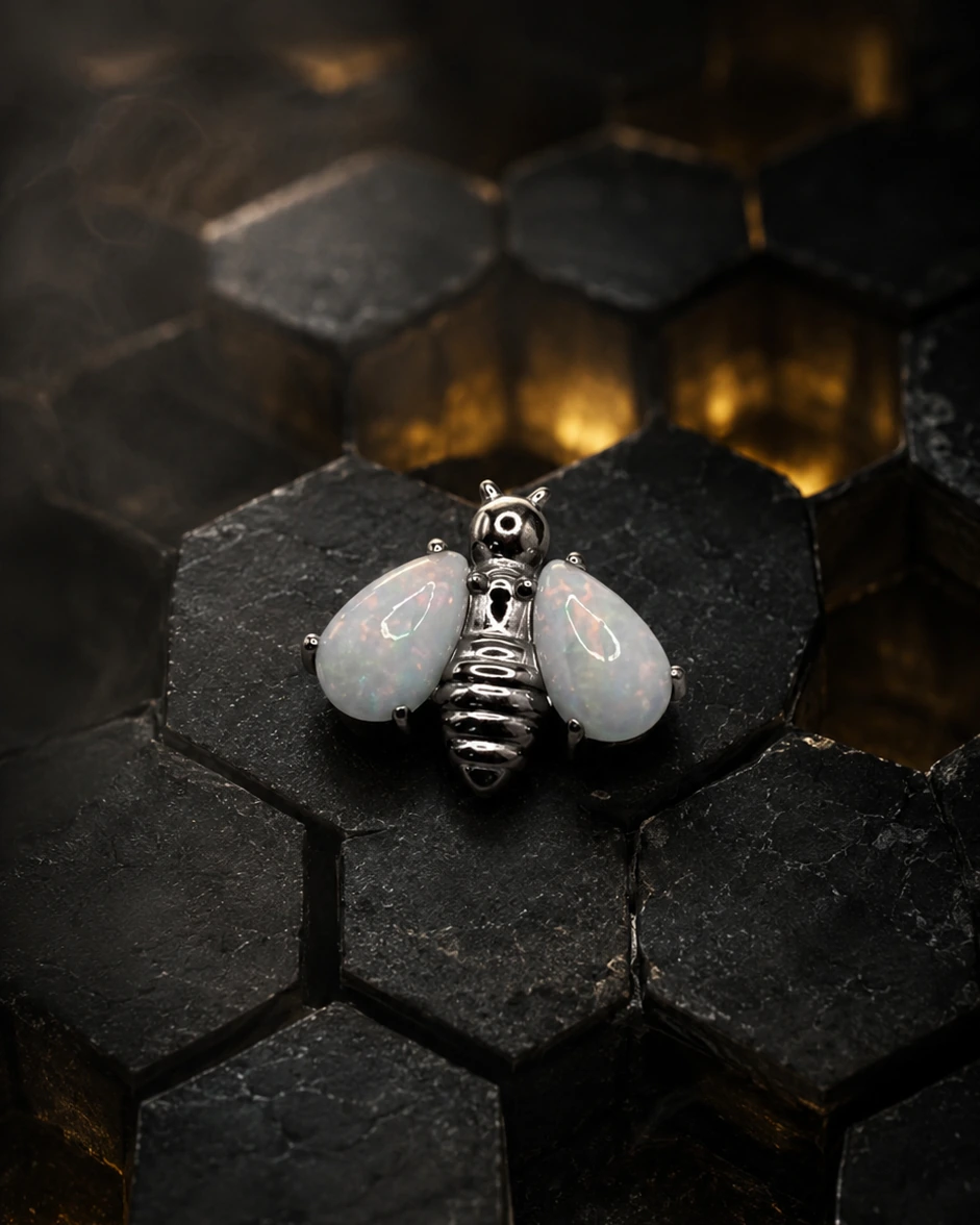 Opal bee piercing jewelry