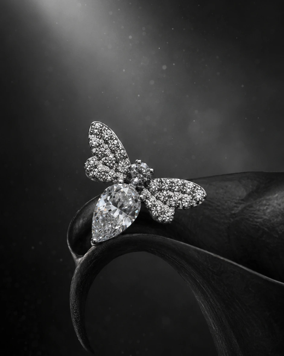 Noir jeweled butterfly piercing jewelry
