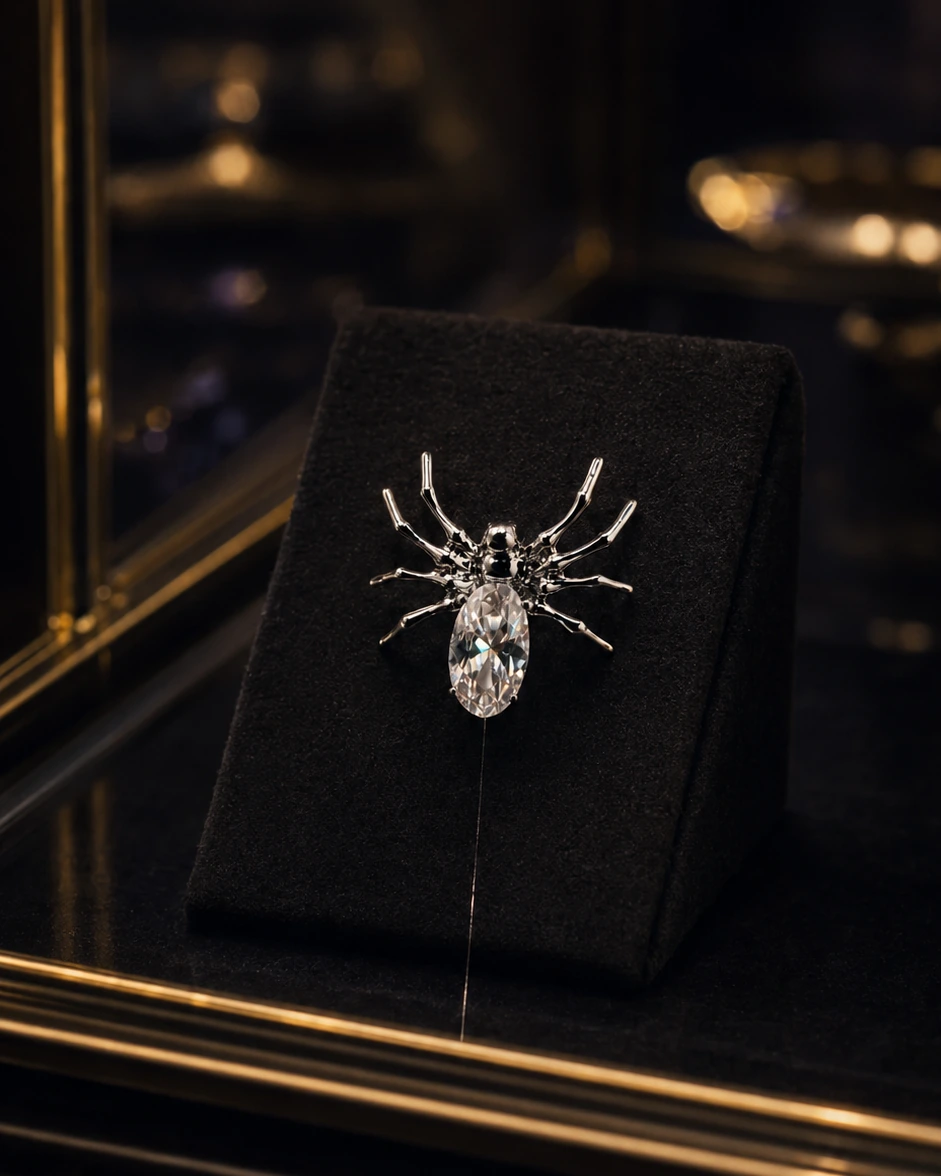 Spider web earring